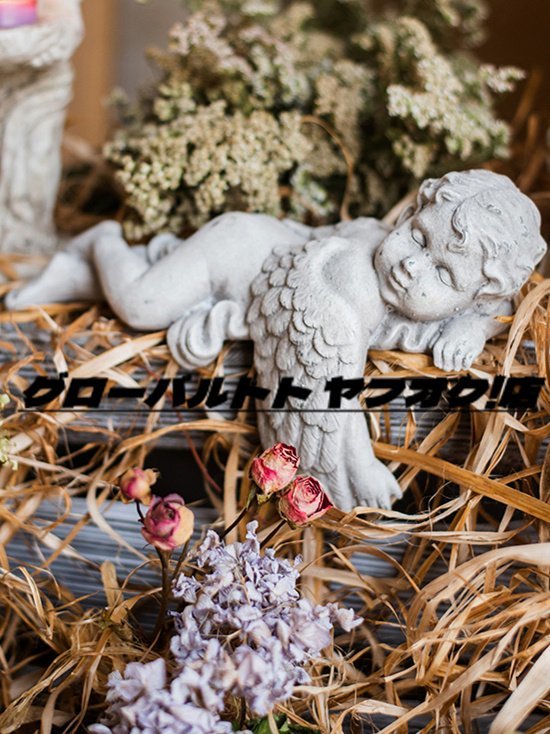 眠る天使 エンジェル 赤ちゃん 西洋彫刻 彫像 置物 フィギュリン オブジェ 雑貨 中世デザイン ストーン風 贈り物 ハンドメイド 樹脂_画像3