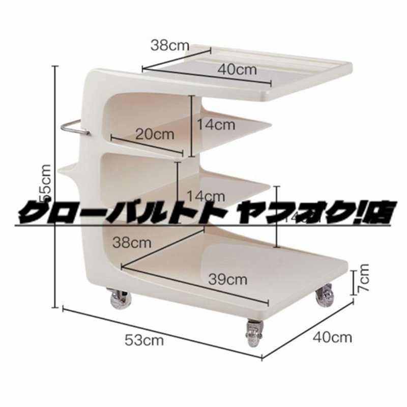 北欧風　家具　テーブル台　移動可能　収納　置き物　多機能 実用　4層置き物　ベッドルーム　リビング　ホワイト_画像6