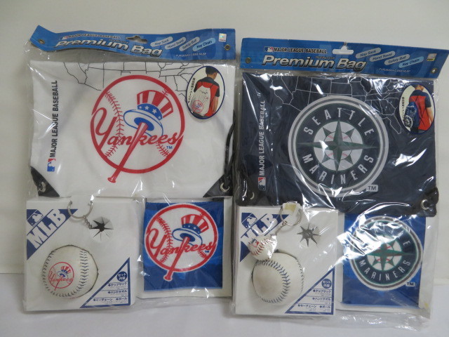 MAJOR LEAGUE BASEBALL Premium Bag プレミアムバック New York YanKees 1個、Seattle Mariners 1個　計2個まとめて！_画像1