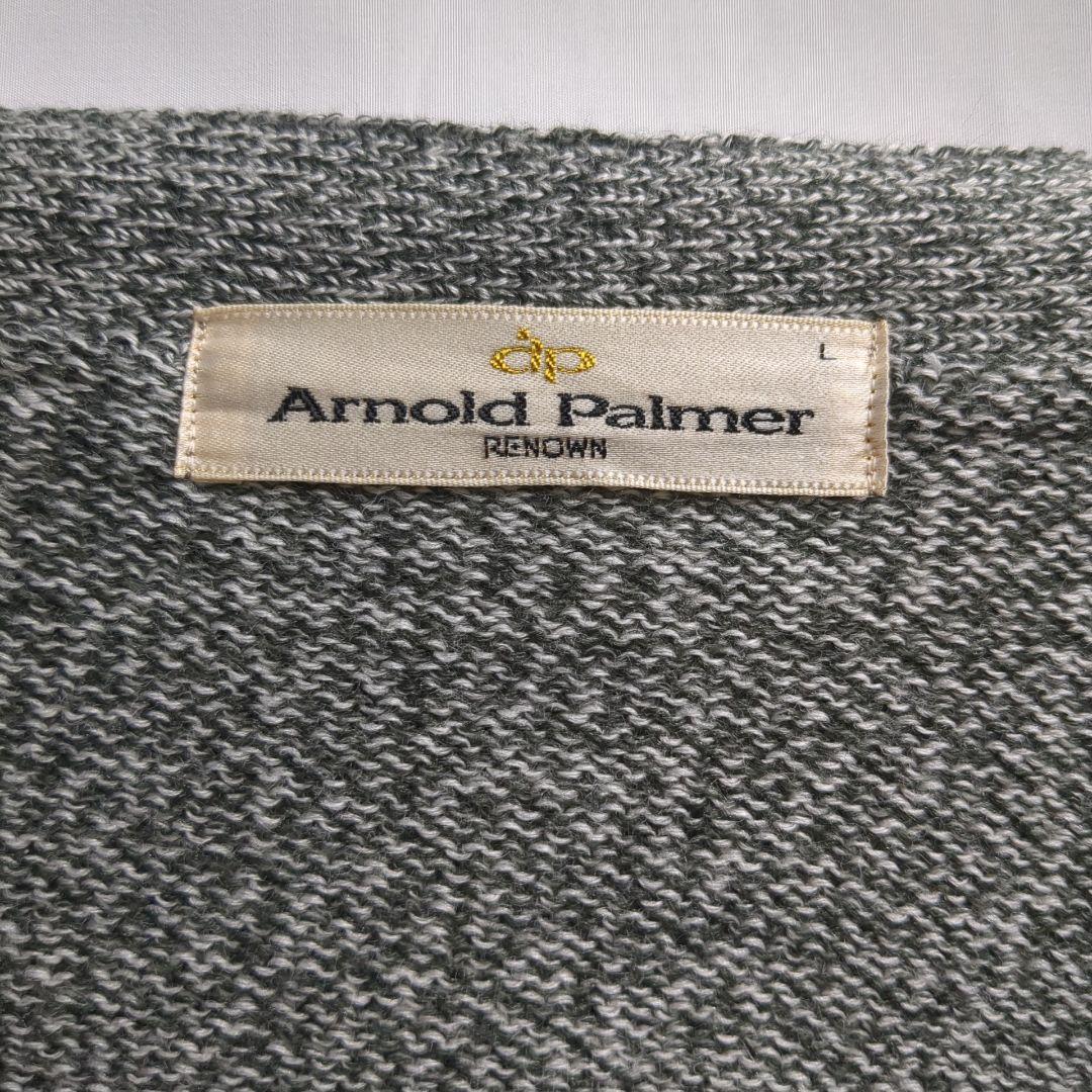  Arnold Palmer nordic retro knitted cardigan gray autumn winter men's L b24