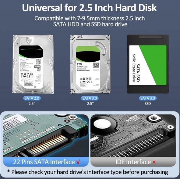 新品 USB3.0 外付け HDD SSD ハードディスクケース クリアー 5Gbps SATA3.0 2.5インチ_画像5