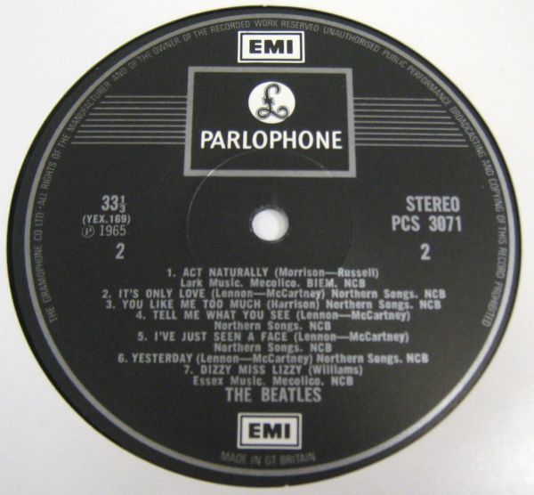 ## The Beatles Help! # UK Stereo LP Parlophone PCS 3071 # TWO EMI LABEL / MAT 1/1_画像4