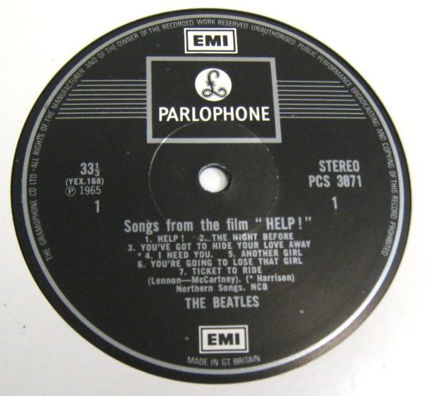 ## The Beatles Help! # UK Stereo LP Parlophone PCS 3071 # TWO EMI LABEL / MAT 1/1_画像3