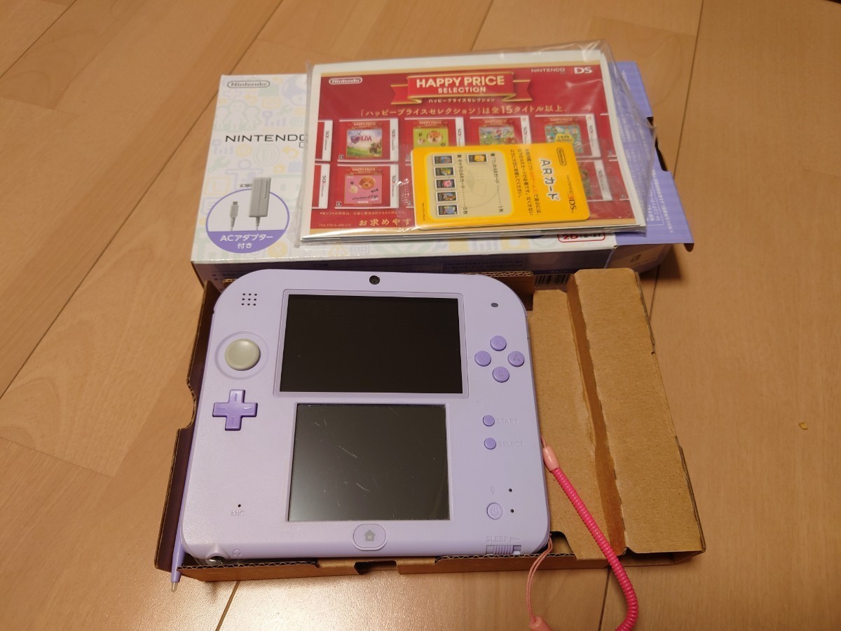 中古美品　任天堂　Nintendo　ニンテンドー2DS ラベンダー　液晶画面保護シート付き　動作確認済み_画像1