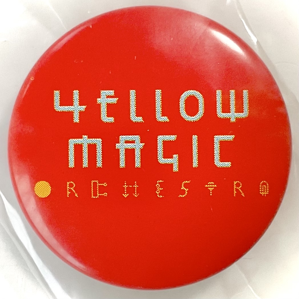  нераспечатанный YMO жестяная банка значок YELLOW MAGIC ORCHESTRA / красный S318