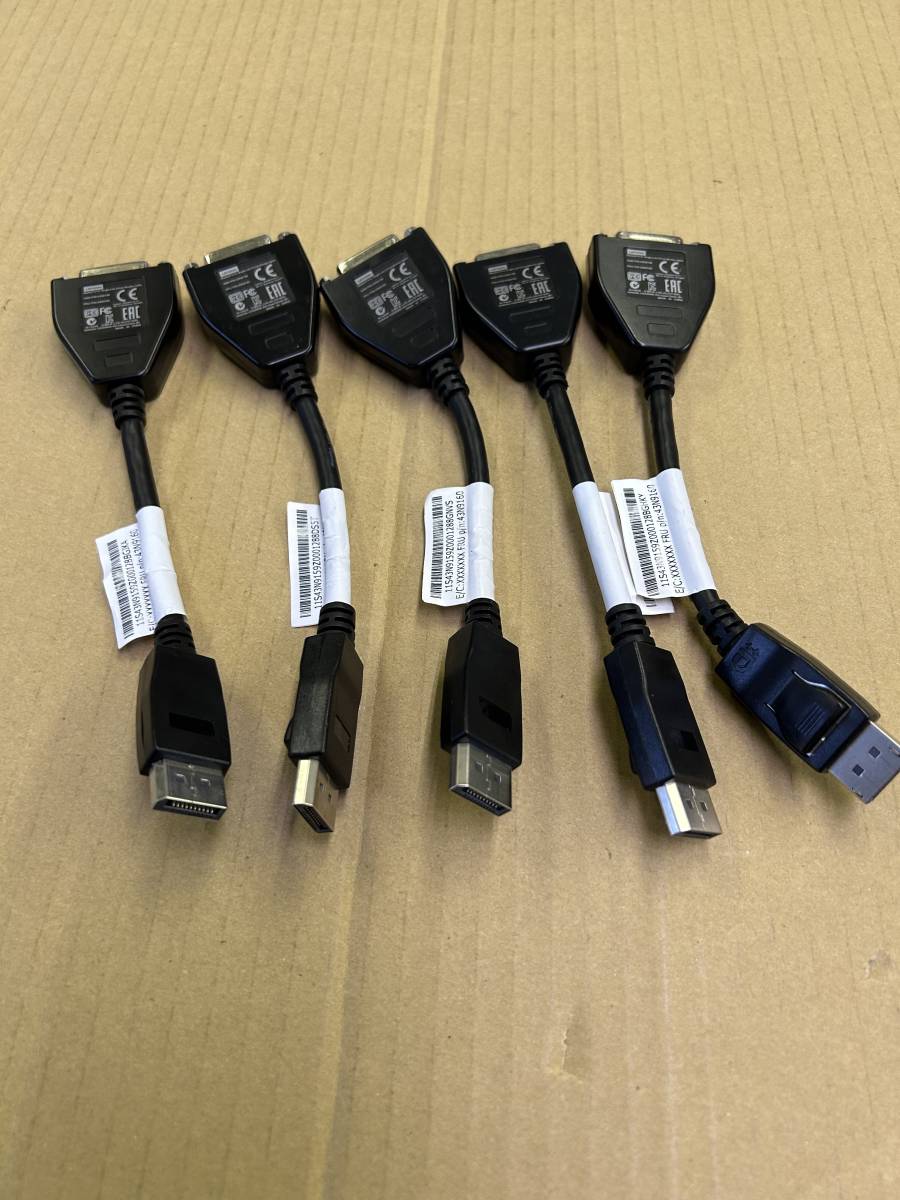 Lenovo Displayport to DVI-D 変換ケーブル 5本セット LVK-45J7915 (16_画像1