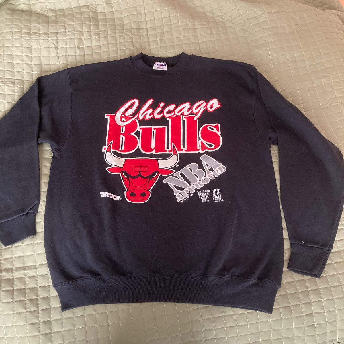 90s USA製 NBA BULLS シカゴ ブルズ トレーナー 黒 デッドストック