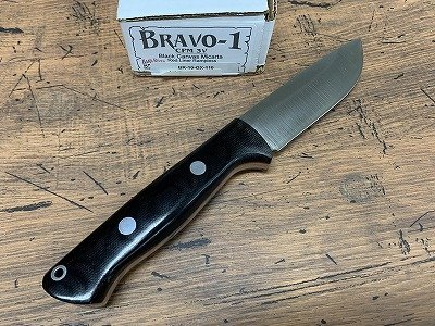 ○Y-379/BARK RIVER KNIVES BRAVO-1 CPM 3V Black Canvas Micarta Red Liner Rampless /レッドライナーランプレス/バークリバー/1円～/_画像3