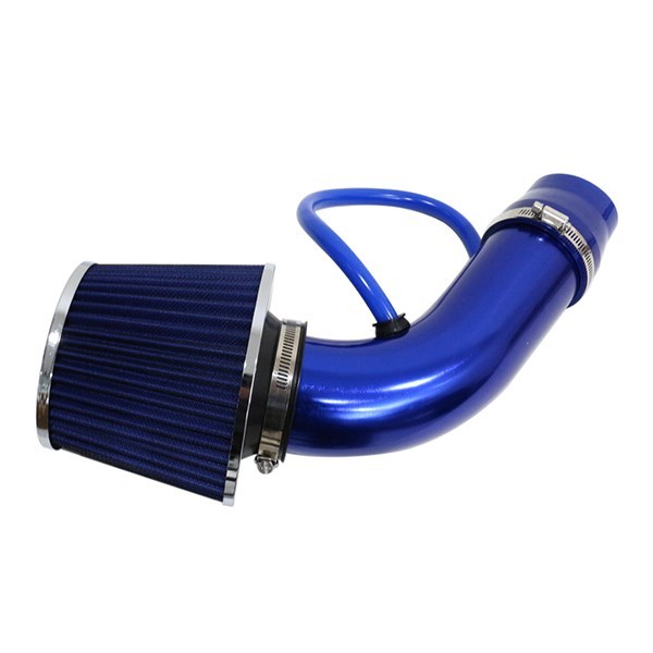 76mm口径 エアフィルター 汎用 アルミ エアインテークパイプ 吸気管 毒キノコ エアクリーナー 吸気効率パワーアップ 高流量高冷風 ブルー_画像1