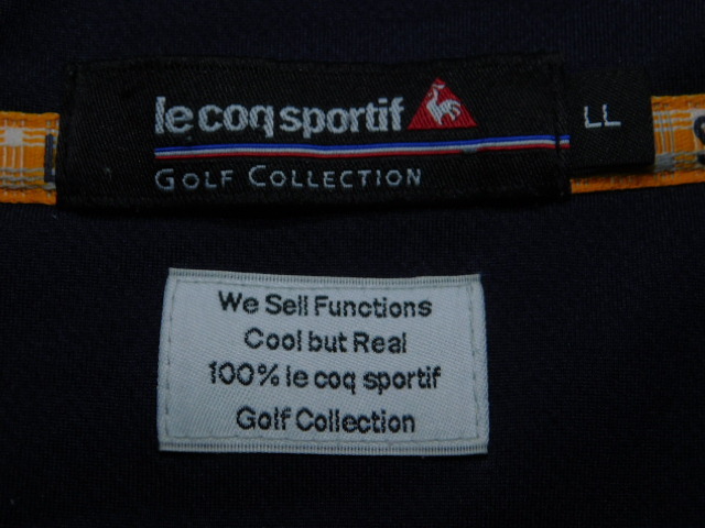 ルコックGOLF★USEDジャージ調トップス★LL寸_画像4