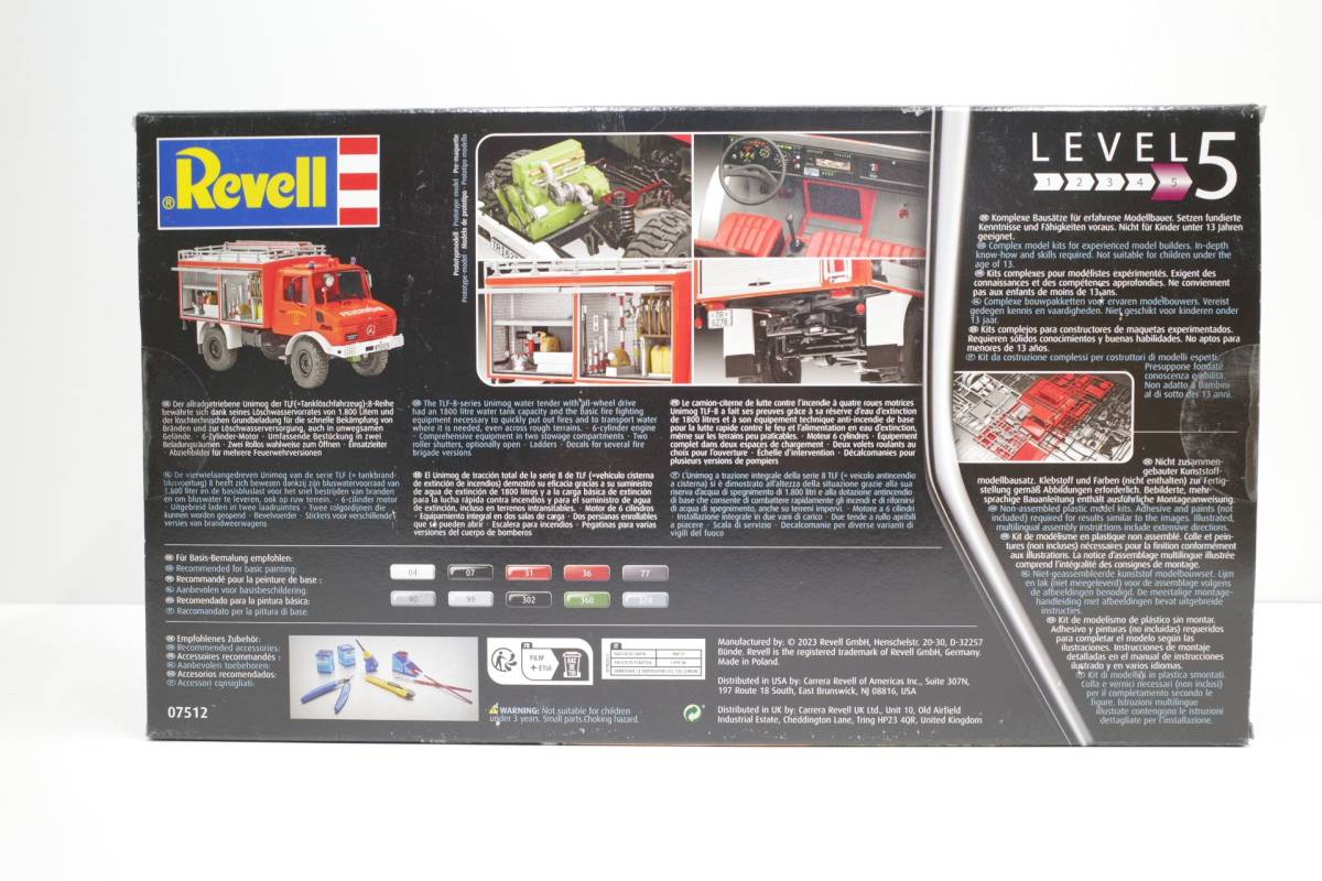 PG63D◆現状品 07512 Revell レベル 1/24 メルセデスベンツ ウニモグ　U1300L TLF 8/18 消防車 MercedeS-Benz UNIMOG_画像9