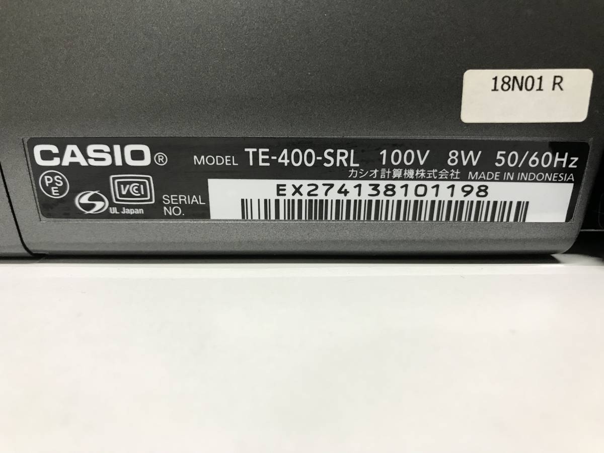 474/ カシオ CASIO TE‐400 電子レジスター 業務用 通電確認 印字確認 ドロアーの開閉確認 済み_画像7