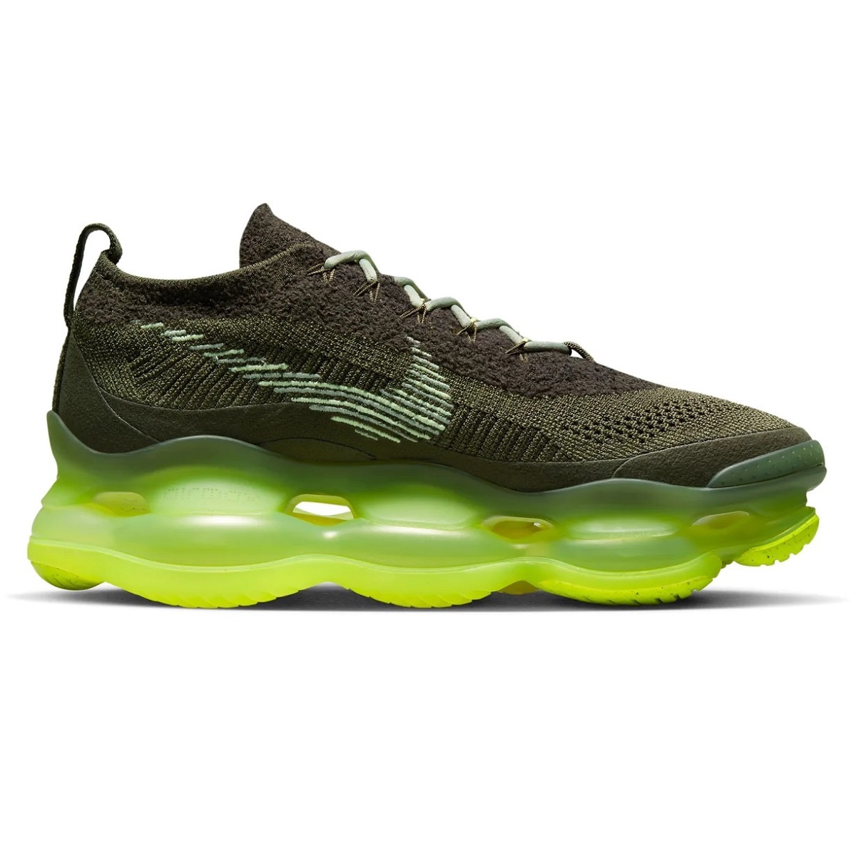 ☆NIKE AIR MAX SCORPION FLYKNIT 濃緑/蛍光黄 25.0cm ナイキ エア マックス スコーピオン フライニット DJ4701-300_画像2