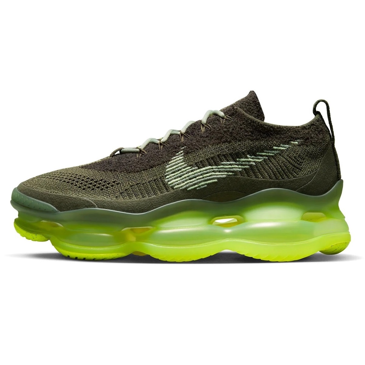 ☆NIKE AIR MAX SCORPION FLYKNIT 濃緑/蛍光黄 25.0cm ナイキ エア マックス スコーピオン フライニット DJ4701-300_画像3