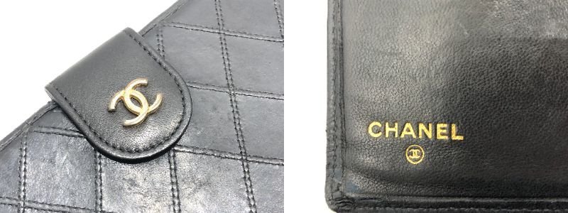 ★ CHANEL シャネル マトラッセ 長財布 ココマーク がま口長財布 二つ折り財布 黒 ブラック 中古★003085_画像6