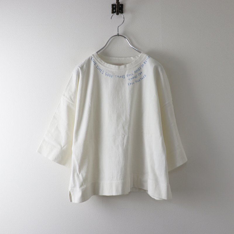 美品 ピュアルセシン pual ce cin コットン 刺繍 Tシャツ 2点セット/ホワイト ベージュ トップス【2400013610056】_画像2