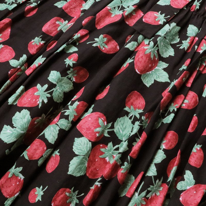 美品 2021SS ジェーンマープル Jane Marple Strawberry garden ダブルリボンドレス M/ブラック ストロベリーガーデン【2400013607964】_画像6