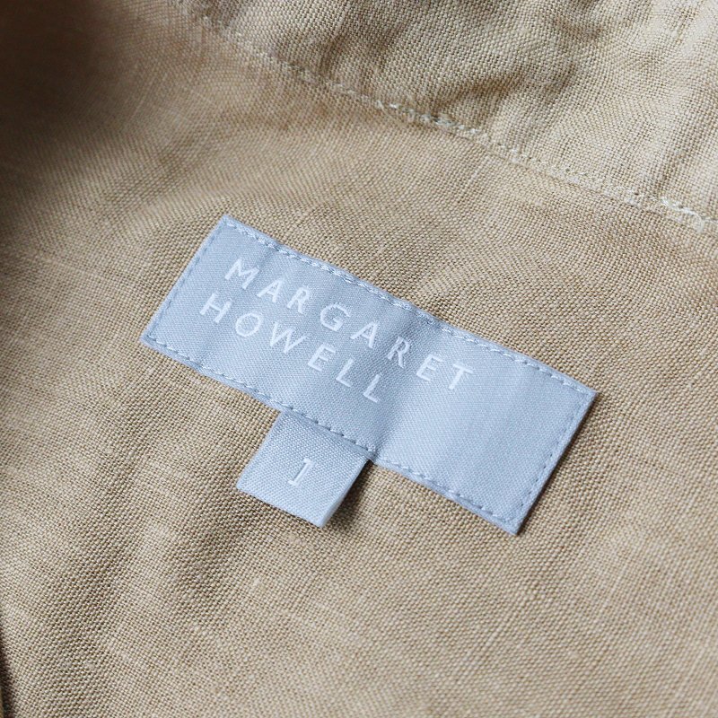 2023SS マーガレットハウエル MARGARET HOWELL SHIRTING LINEN カラーレスシャツ 1/キャメル トップス【2400013637145】_画像5