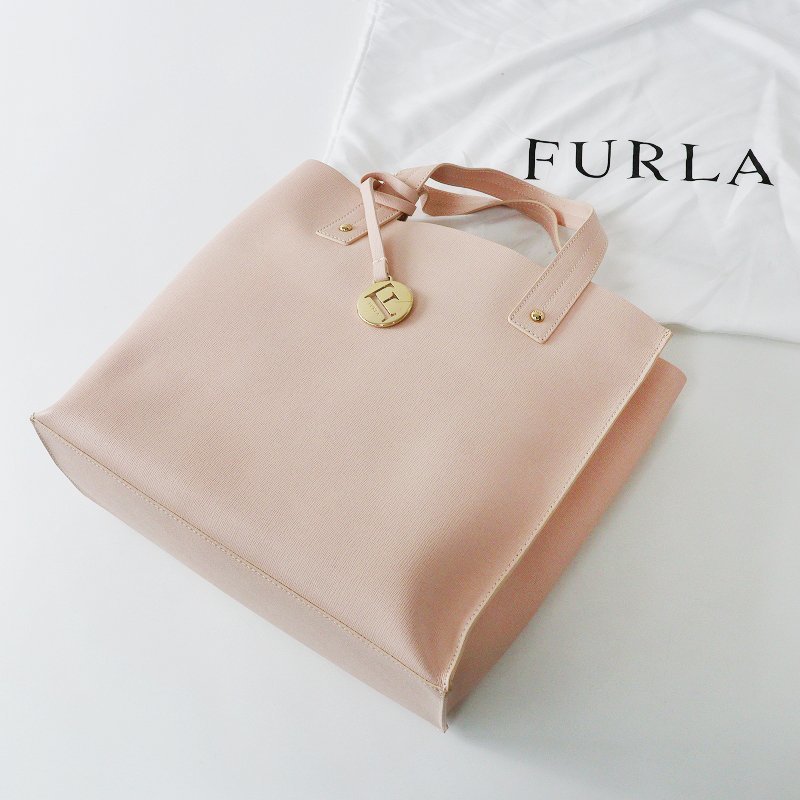 美品 フルラ FURLA G6517 チャーム付 トートバッグ/ピンク【2400013632195】_画像1