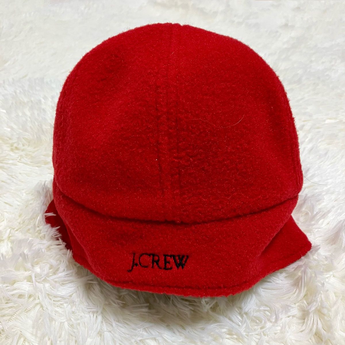 【新品同様】希少！90s 00s ヴィンテージ OLD J.CREW 巨人タグ 耳あて フリースキャップ 赤