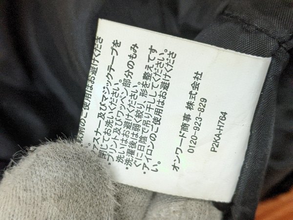 8．SUZUKI　HUSTLER　フード収納可能 中綿入りナイロンジャケットジャンパーブルゾン　メンズL　オレンジ黒白y202_画像5