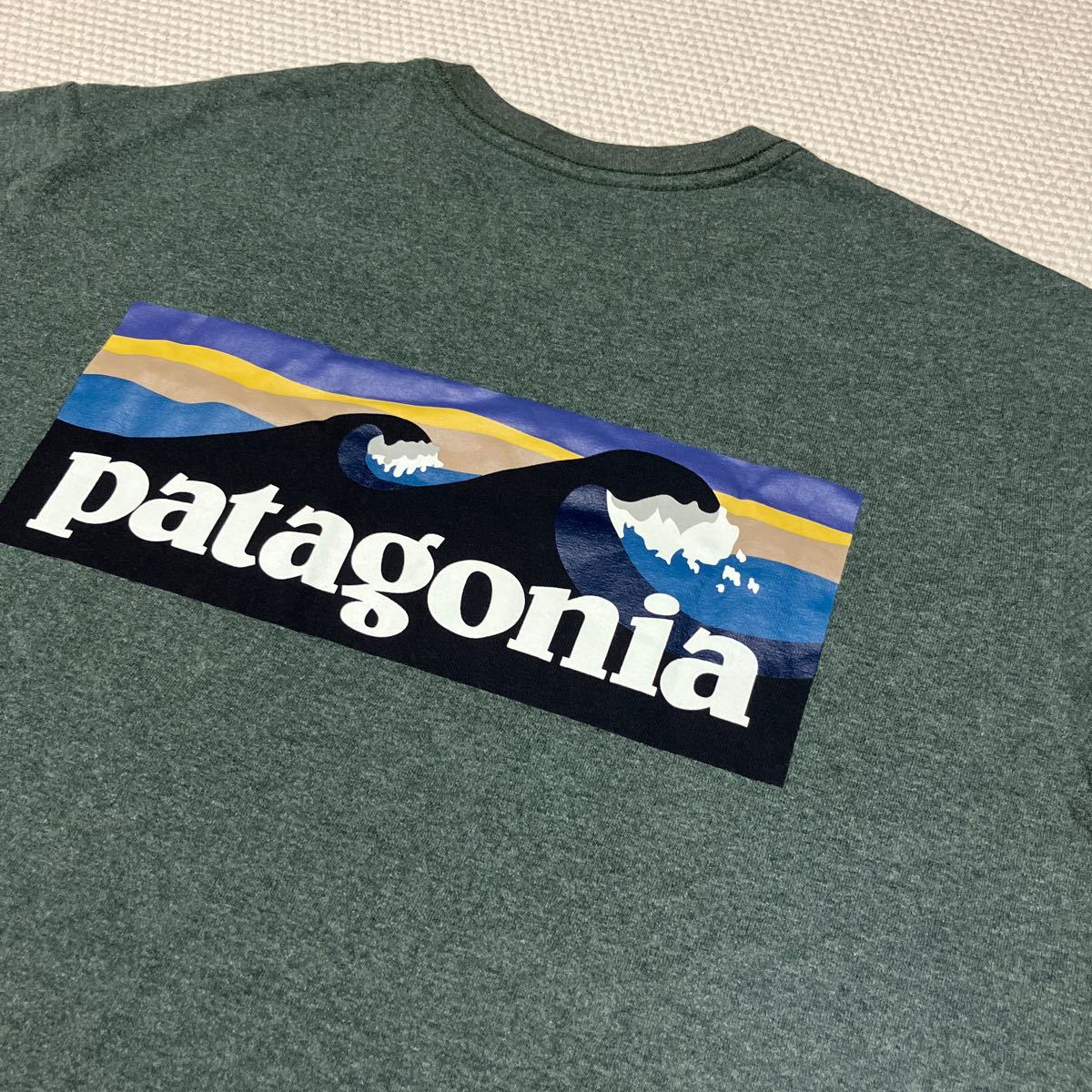 パタゴニア patagonia ボードショーツロゴ ポケット レスポンシビリティー 半袖 Tシャツ サーフィン 波柄_画像1