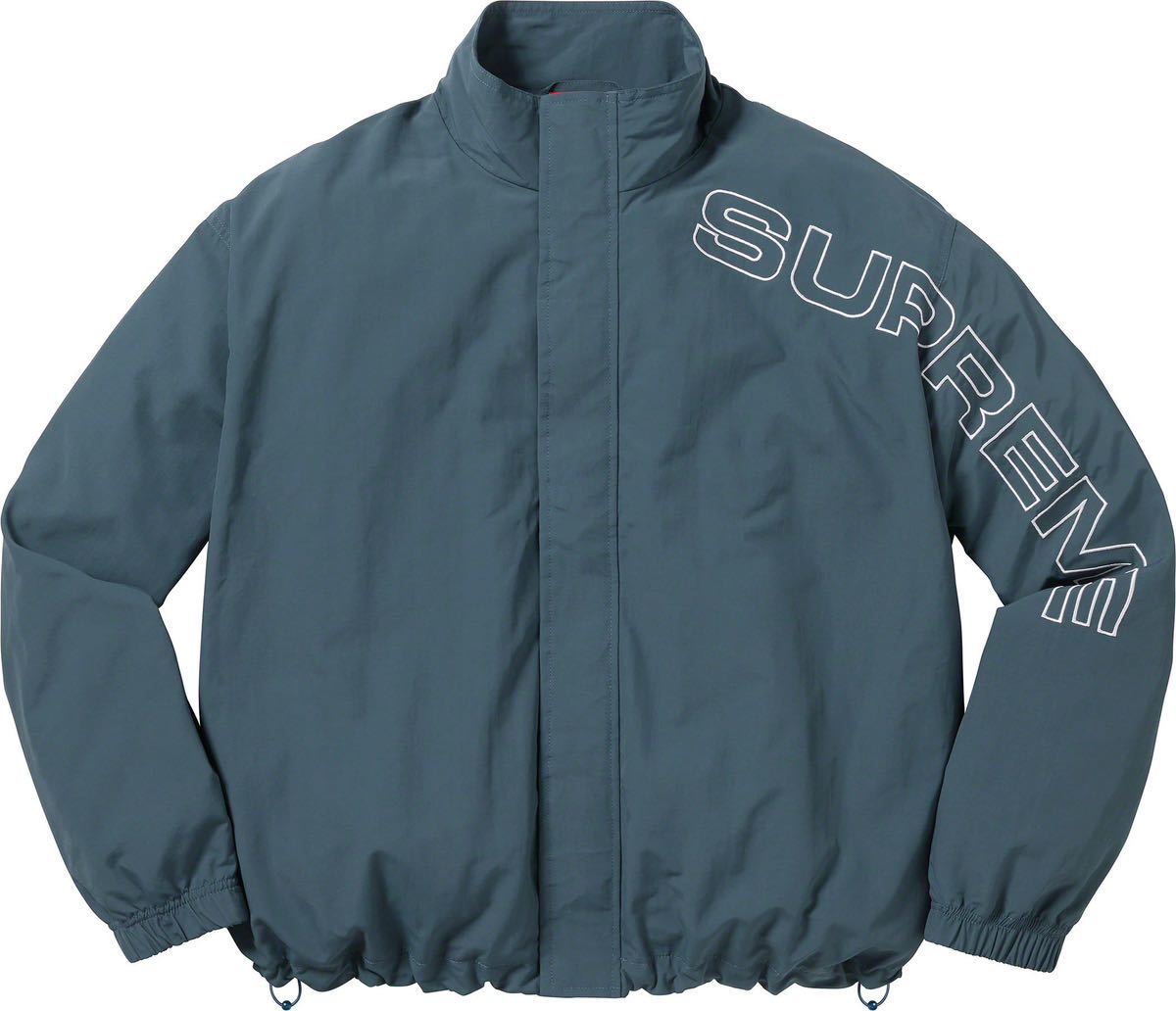 【美品】サイズXL シュプリーム SUPREME 23AW Spellout Embroidered Track Jacket Dark Blueトラックジャケット ジャケット ダークブルー_画像1