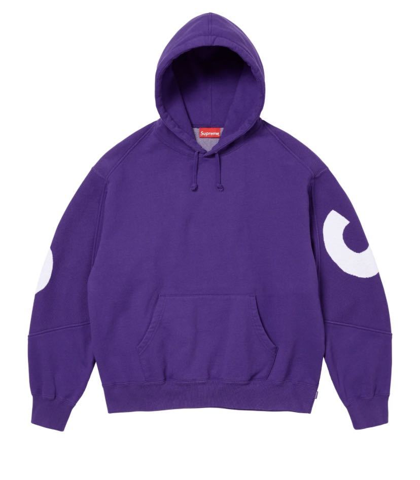 XXL Supreme Big Logo Jacquard Hooded Sweatshirt Purple