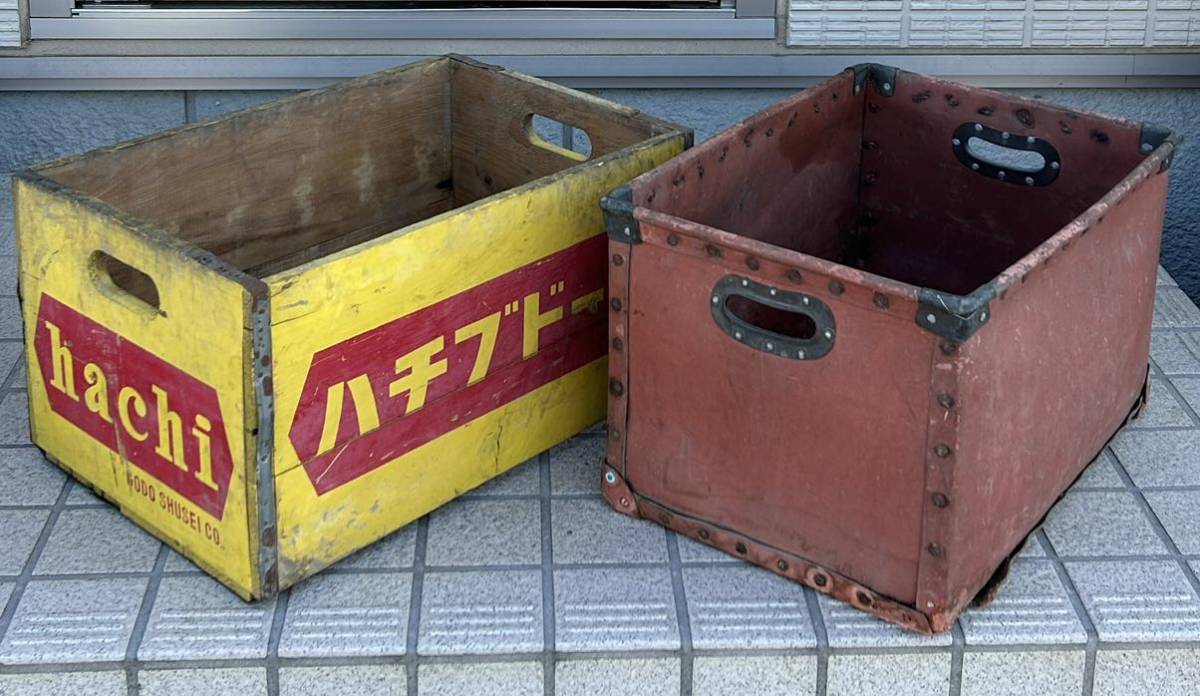 昭和レトロ ボテ箱 木箱 道具箱 ビンテージ アンティーク BOX 昭和レトロ ボテ箱 木箱 道具箱 ビンテージ アンティーク BOX