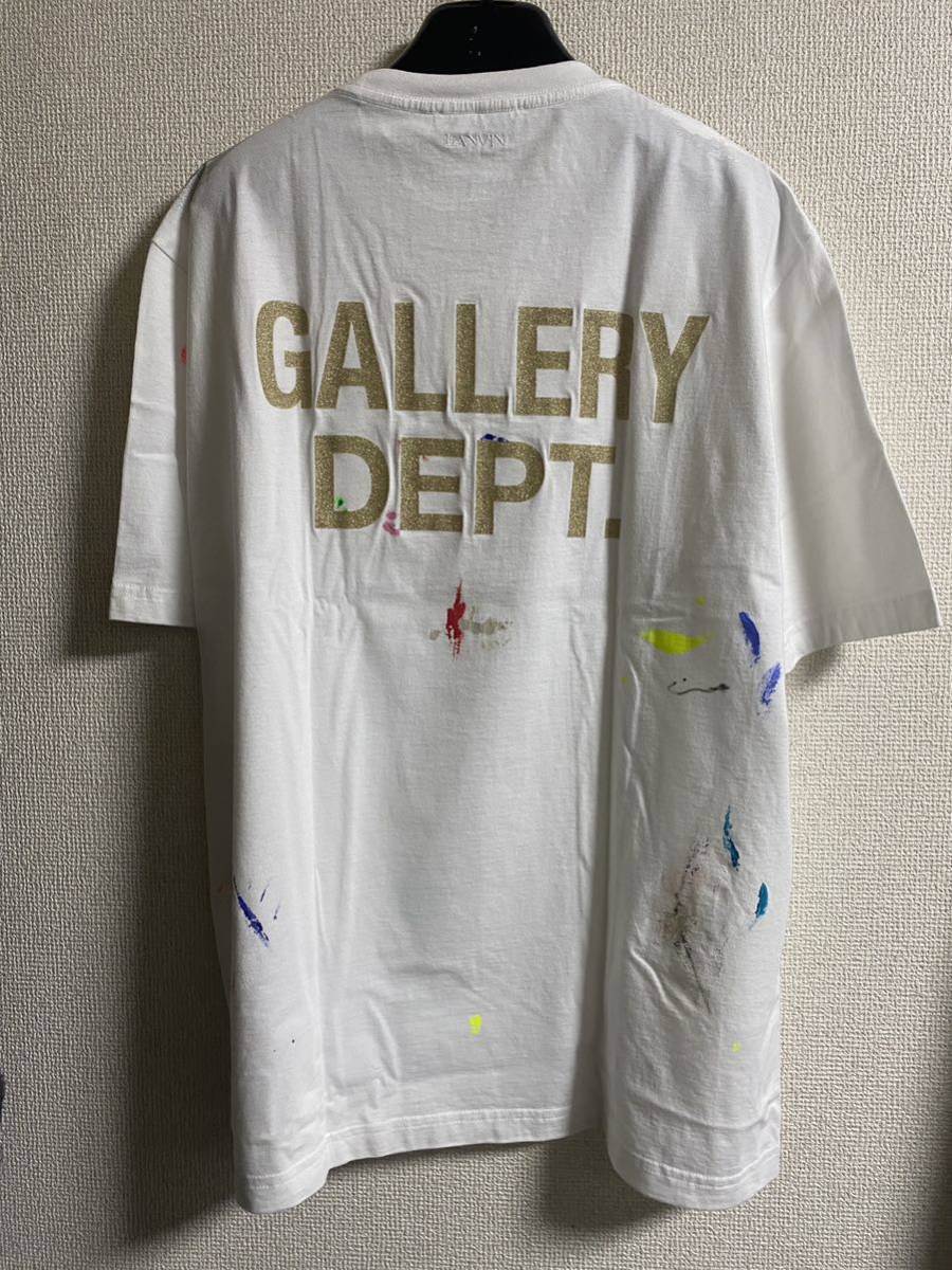 GALLERY DEPT. ギャラリーデプト lanvin 白Tシャツ　ロゴペイントXL ランバン