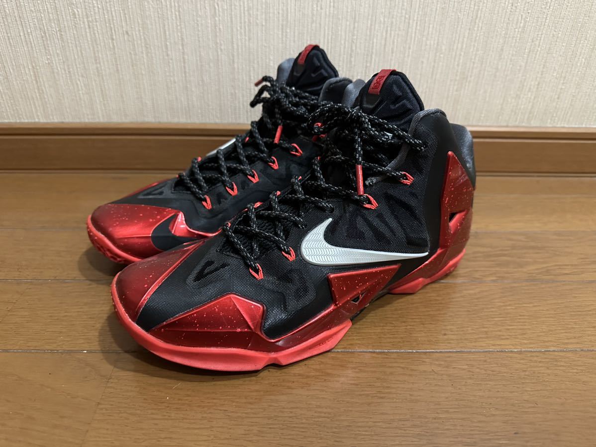 27.5cm NIKE Lebron11 レブロン11 マイアミヒート　レッド　赤_画像1