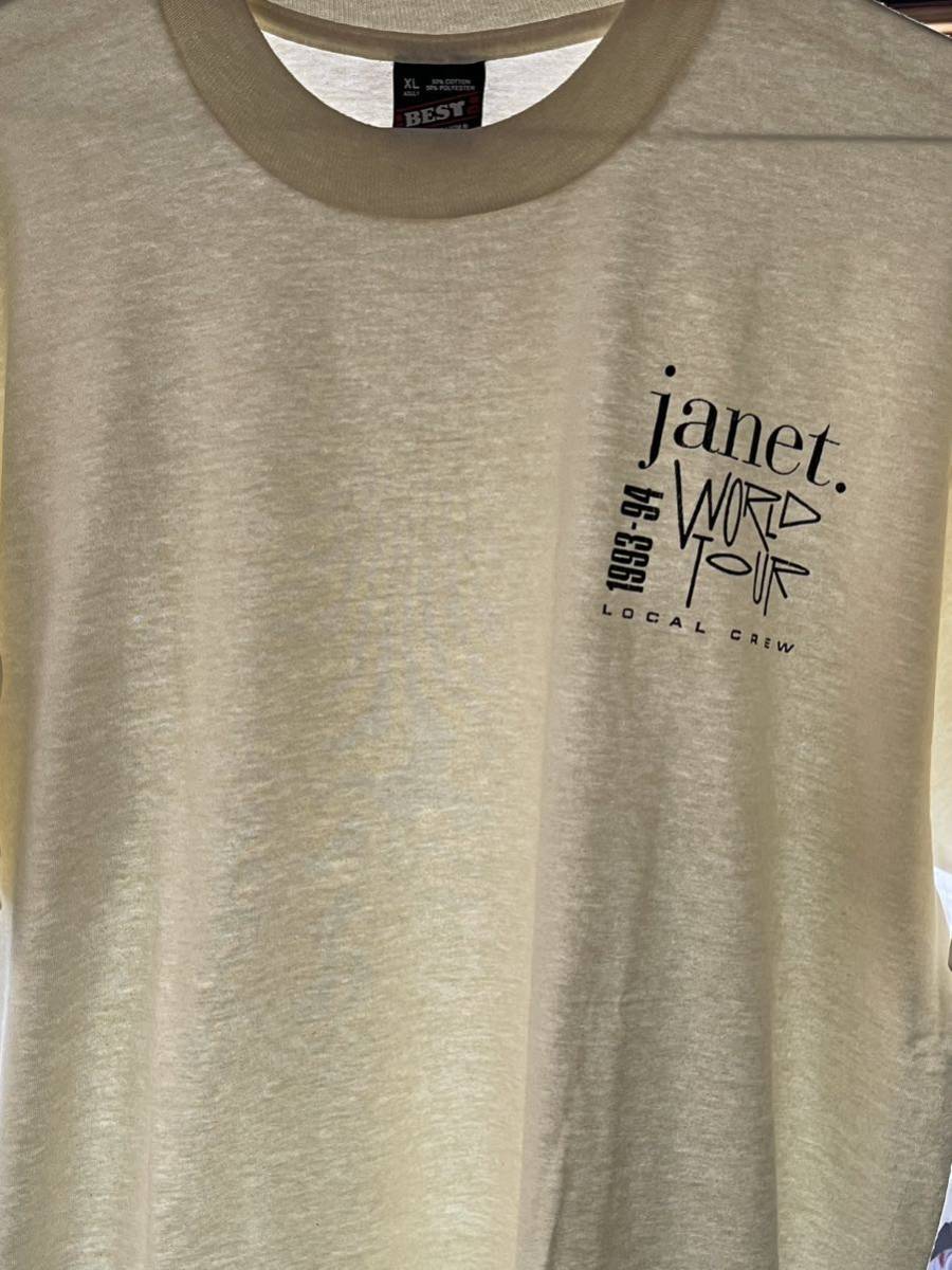 貴重！ 90s VINTAGE JANET JACKSON LOCAL CREW STAFF Tシャツ ジャネットジャクソン Michael Jackson Madonna SOUL HIP HOP アイボリー_画像6