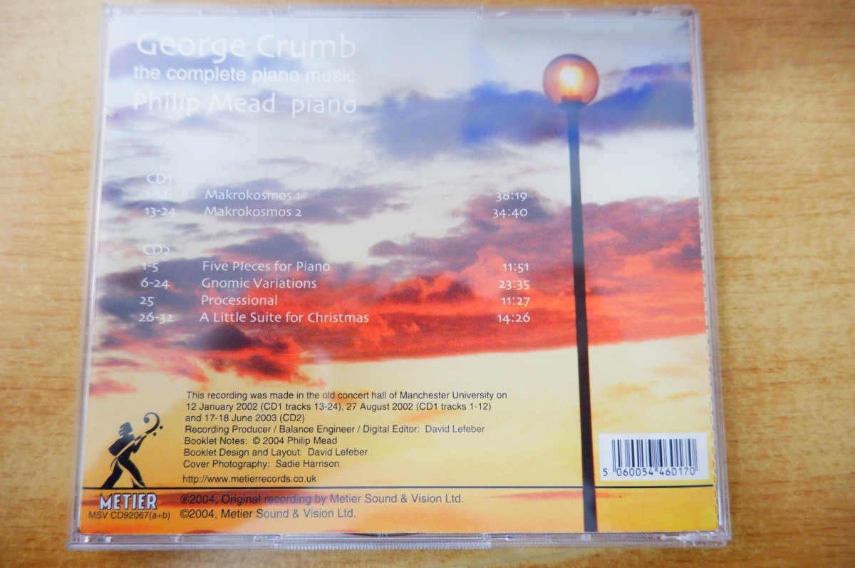 CDk-0856＜2枚組＞George Crumb, Philip Mead / Complete Piano Music_画像2