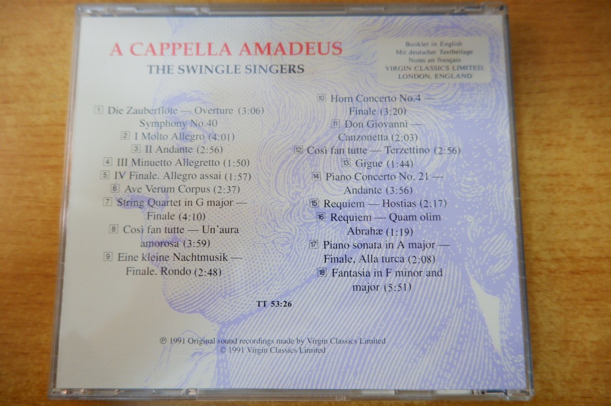 CDk-0996 A CAPPELLA AMADEUS: THE SWINGLE SINGERS_画像2