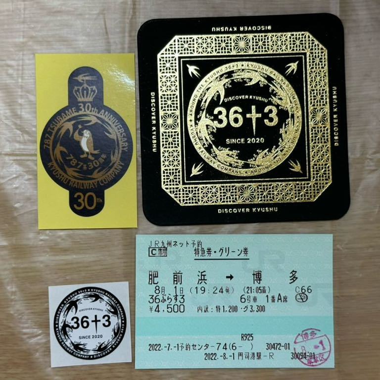 JR九州 36ぷらす3 指定券・乗車記念証・記念品類_画像2