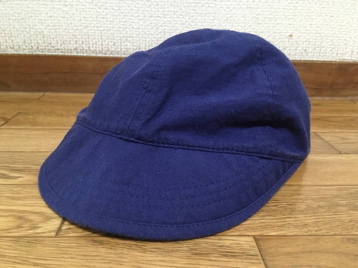 HIGHER NEP BACK CHINO BEAK CAP NAVY F 古着 ハイヤー チノビークキャップ 帽子 キャップ ネイビー 紺色_画像1