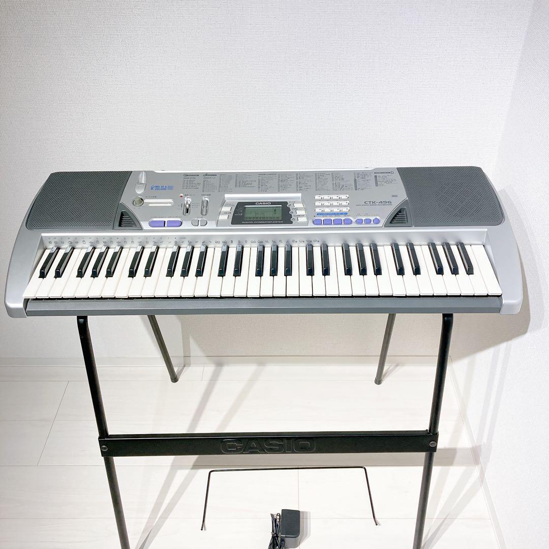 美品 CASIO カシオ CTK-496 純正スタンド付属 電子キーボード 美品 CASIO カシオ CTK-496 純正スタンド付属 電子キーボード