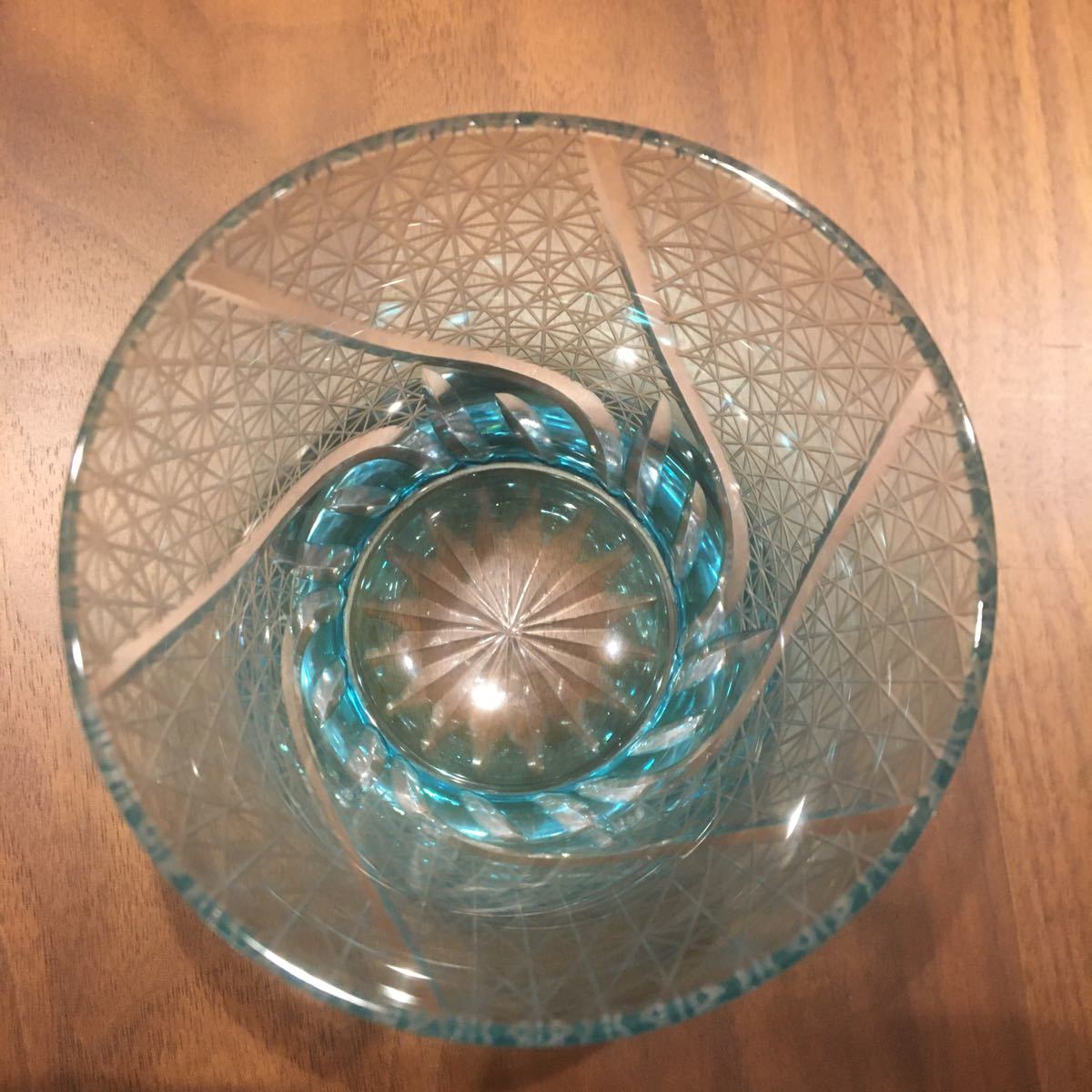 江戸切子　切子　ロックグラス　青色　水色　セット　和風　鮮やか　キレイ　工芸品　グラス　_画像3