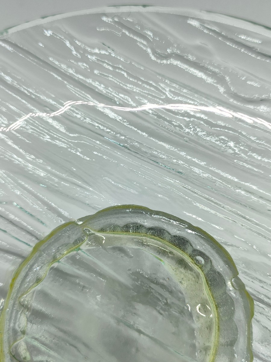 Z752 ガラスコンポート デザートグラス アイスクリームカップ 緑 グリーン 昭和レトロの画像3