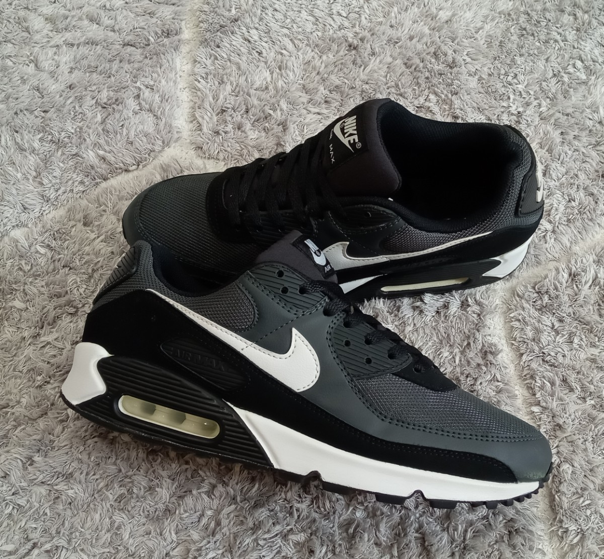 R22【特価/Used/入手困難】NIKE AIR MAX 90 IRON GREY/WHITE/DK SMOKE GREY/Jordan sb force atmos AIRMAX dunk acg supreme 1 2 4 95 97_画像7