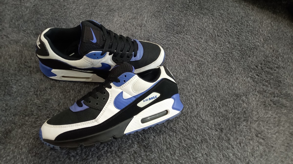 T22【特価/Used/良品/入手困難】NIKE AIR MAX 90 BLACK/PERSIAN VIOLET-WHITE/Jordan sb force atmos AIRMAX dunk acg supreme 1 2 4 95_画像10