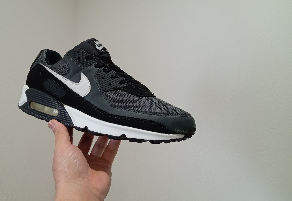 R22【特価/Used/入手困難】NIKE AIR MAX 90 IRON GREY/WHITE/DK SMOKE GREY/Jordan sb force atmos AIRMAX dunk acg supreme 1 2 4 95 97_画像3