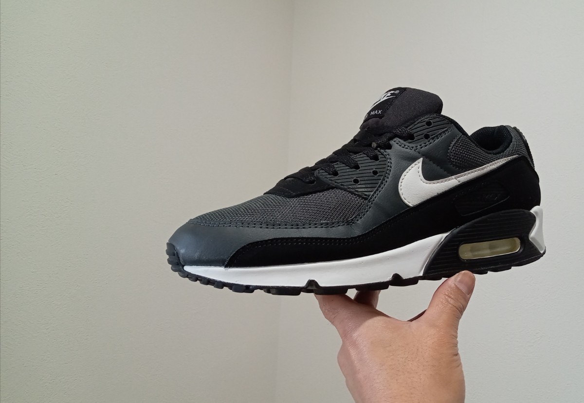 R22【特価/Used/入手困難】NIKE AIR MAX 90 IRON GREY/WHITE/DK SMOKE GREY/Jordan sb force atmos AIRMAX dunk acg supreme 1 2 4 95 97_画像6