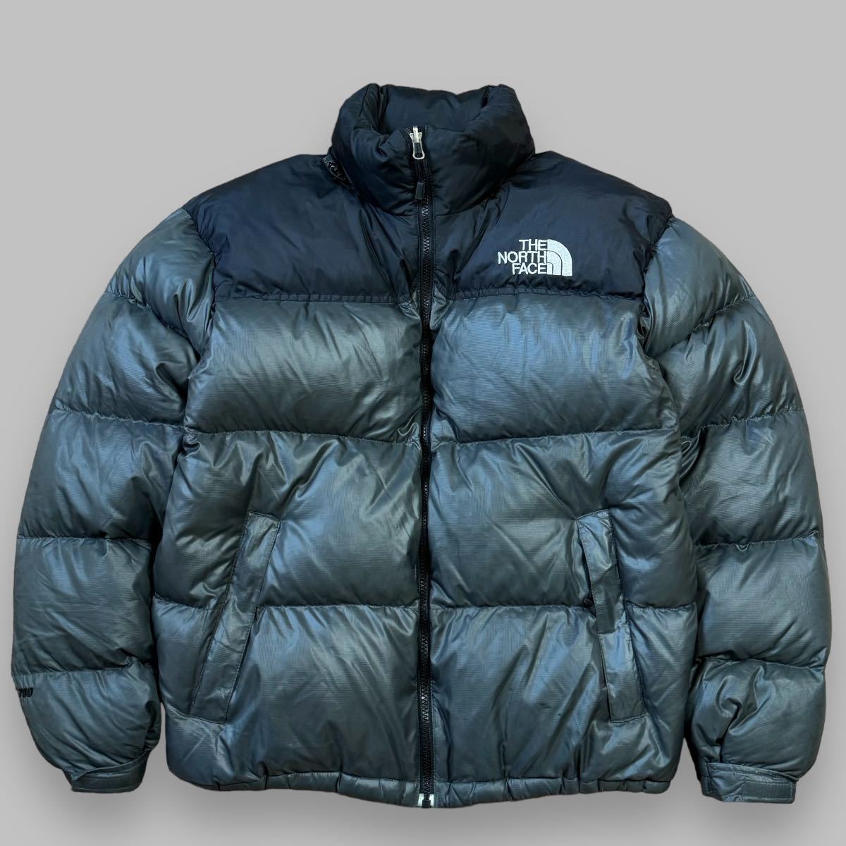 THE NORTH FACE ノースフェィス ヌプシ ダウンジャケット US企画 (M) ダウン 700 フィルパワー ザノースフェイス グレー ヌプシジャケット_画像2