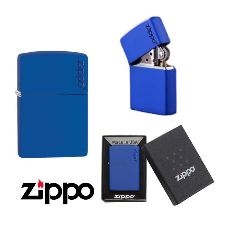 ZIPPO ジッポー【229ZL】ライター オイルライター 青 ブルー マット Matte ロゴ ロイヤル_画像1