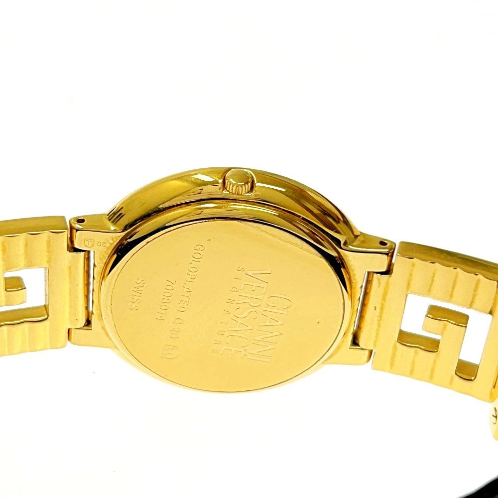 【1円スタート】【箱付き・訳あり品】Gianni Versace ジャンニ・ヴェルサーチ メデューサ GP×革ベルト クオーツ メンズ腕時計 211657_画像6