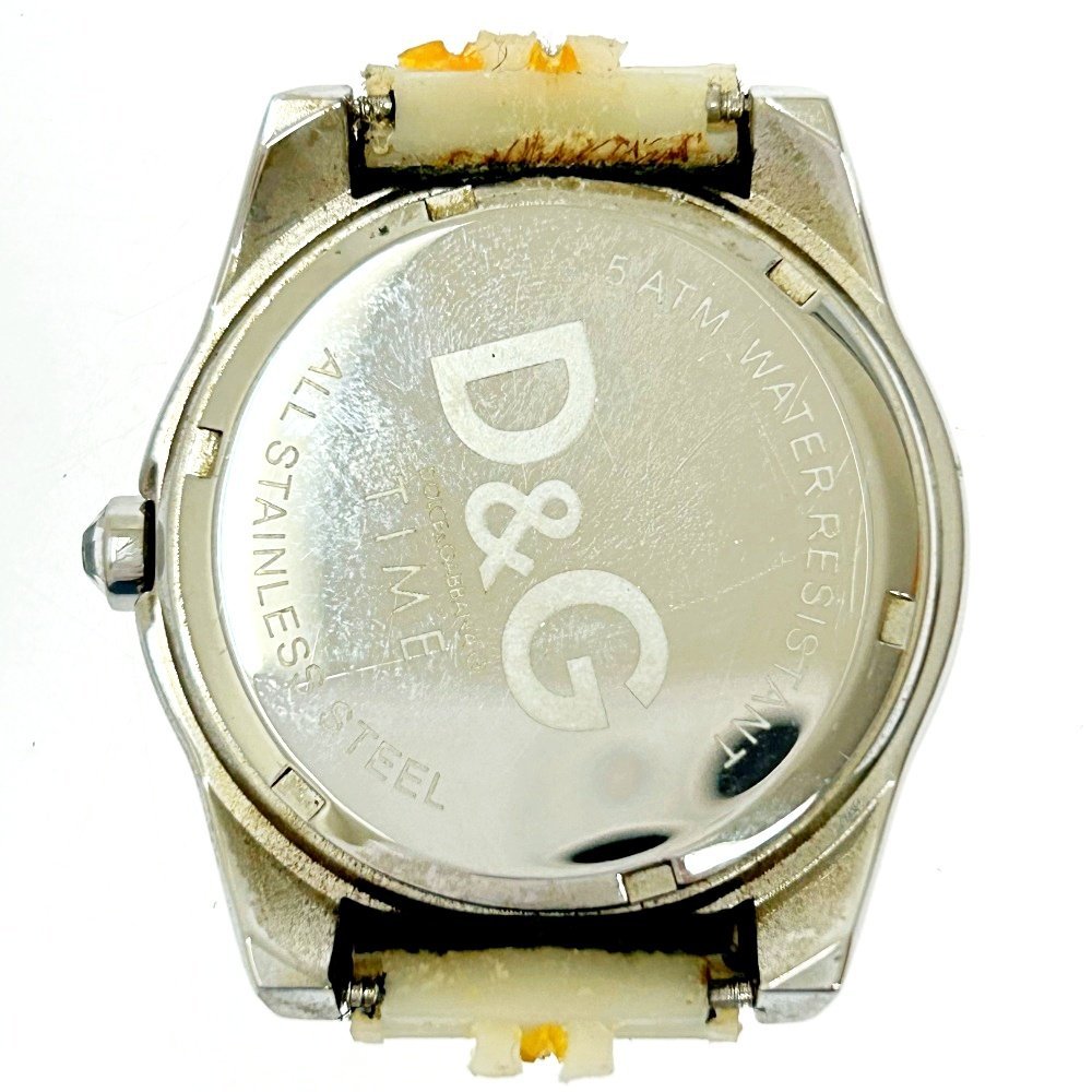 【1円スタート】DOLCE&GABBANA ドルチェアンドガッバーナ タイム SS ブラック文字盤 クオーツ メンズ腕時計 212188_画像4