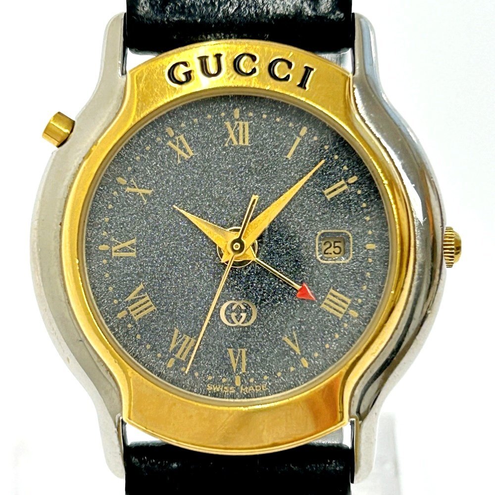 【1円スタート】GUCCI グッチ 8200JR MONDIALE SS×GP グレー文字盤 クオーツ ボーイズ腕時計 217437_画像1