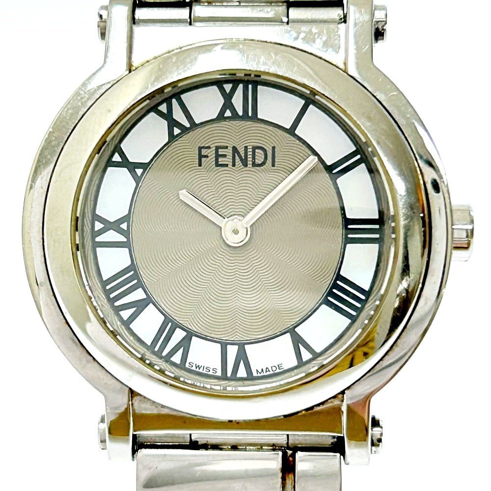 【1円スタート】FENDI フェンディ 6100L SS シルバー×シェル文字盤 クオーツ レディース腕時計 217713_画像2