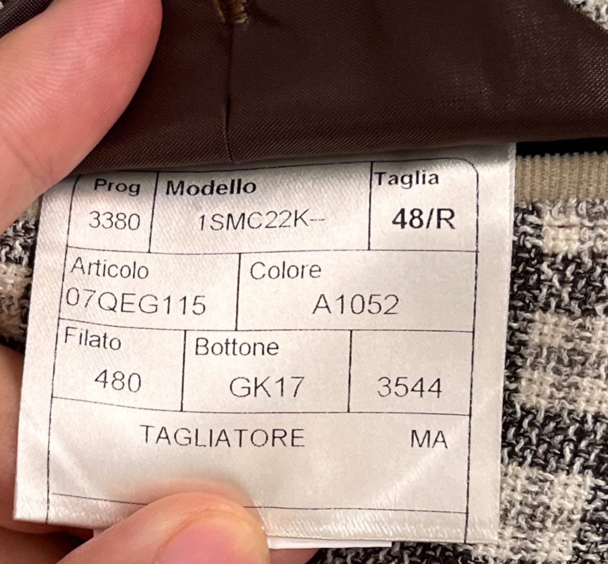 新品 タリアトーレ アイボリーグレー系 TAGLIATORE サイズ 48 M～L テーラード ジャケット ウール シルク リネン イタリア製の画像6